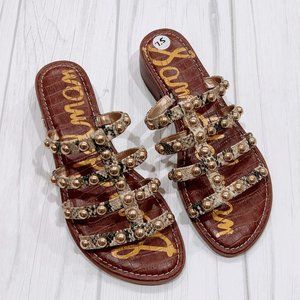 Sam Edelman Brown and Gold Sandals